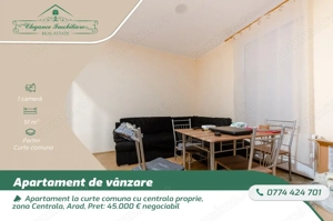 Apartament la curte comuna cu centrala proprie, zona Centrala, Arad