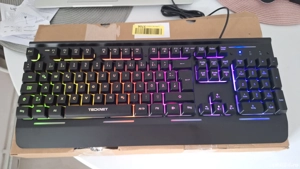 Tastatură Gaming RGB Membrană 105 Taste Panou Metalic Complet   Dispunere Germană - imagine 2