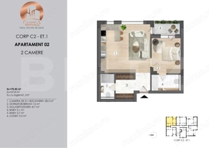 APARTAMENT 2 CAMERE ANSAMBLU REZIDENTIAL CAMPINA RESIDENCE - imagine 2