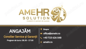 Angajăm Consilier Service și Garanții