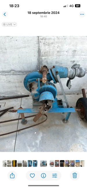 Pompa pe cardan 4 toli   debit 100-150 m  h   stare bun