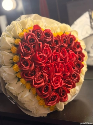 Buchet in forma de inima  - imagine 5