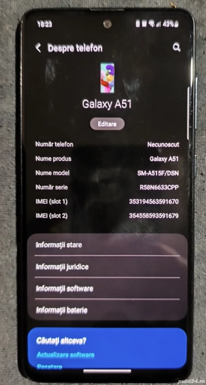 vând Samsung a51 în stare foarte bună predare în Jimbolia  - imagine 4