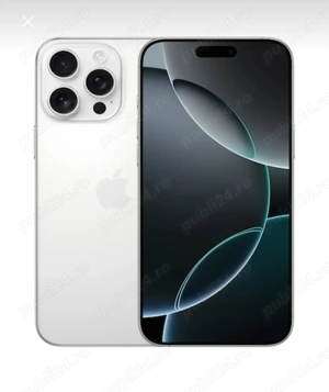 vând iPhone 16 pro Max 256gb memorie baterie sănătate 100% in stare perfectă culoare alb 5G