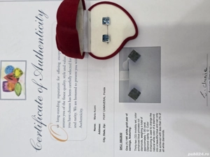 Cercei din aur cu diamante,perle,safire - imagine 2