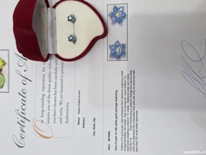 Cercei din aur cu diamante,perle,safire