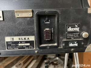 Orga electronică vintage ELKA X-19T + pedalier + stand   funcțională, pentru restaurare