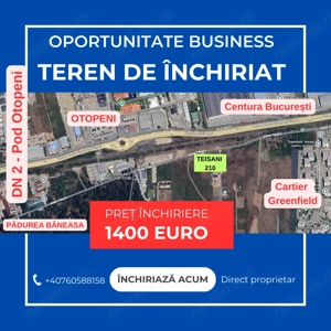 Oportunitate Business 900 MP Teren ULTRAPOZITIONAT pe Aleea Teisani, centura Bucuresti