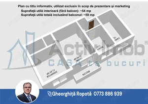 Apartament 3 cam. et. 2 in Moldova Nou #259; - imagine 17