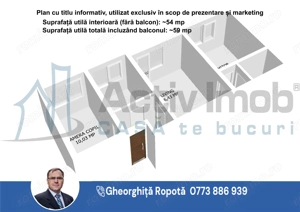 Apartament 3 cam. et. 2 in Moldova Nou #259; - imagine 16