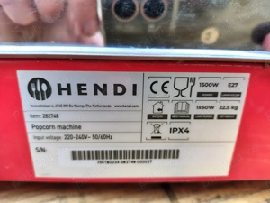  Masina de popcorn Hendi, 1500 W, sticla si otel, Pop-corn ,Masina popcorn, Aparat popcorn - imagine 3