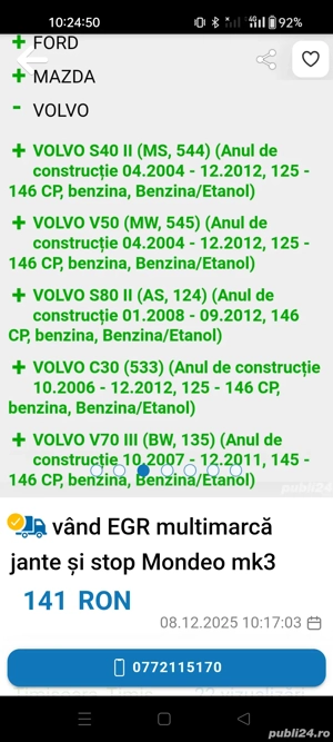 vând Stop EGR Jante complete aliaj R16 Ford Focus, Mondeo, C-Max 5x108 ET 52.5 - imagine 9