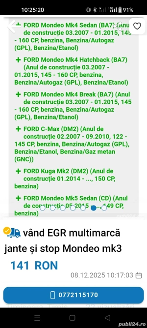 vând Stop EGR Jante complete aliaj R16 Ford Focus, Mondeo, C-Max 5x108 ET 52.5 - imagine 7