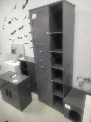 Mobilier de baie înalt cu șase rafturi deschise. - imagine 3