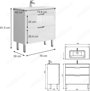 Bază lavoar Clayton albă(Fara lavoar)