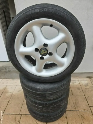 Set 4 jante aliaj 4x100 Renault cu anvelope vara 185/55/15