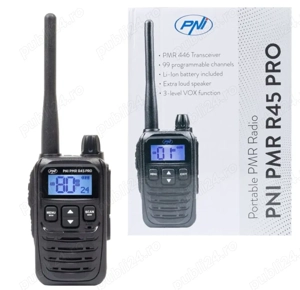 Statie radio portabila emisie-receptie PNI PMR R45 PRO 446MHz, 0.5W, 99 canale produs Nou , Sigilat