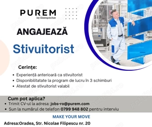Purem Oradea angajeaza stivuitorist cu atestat valabil 