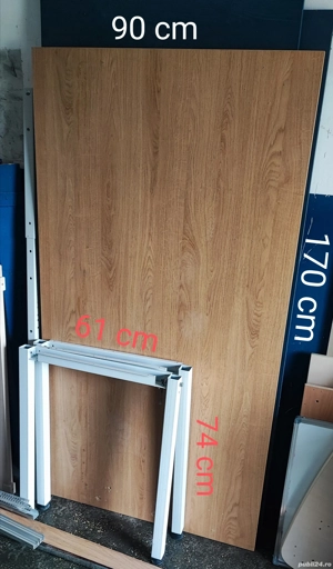 masa cu picioare metalice albe 90*170*h74 cm