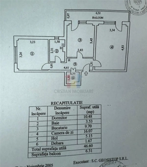 TOTUL NOU Spatios 2 cam 57mp Confort 1 Decomandat Obor balcon 7m - imagine 9