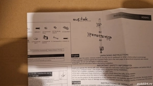 Suport Triplu pentru Monitor pentru Ecrane de 13-27 Inch, Înălțime Reglabilă, Înclinare VESA 75 10