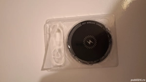 Stație de Încărcare Wireless 15W Încărcător Rapid pentru iPhone 16 Pro 15 și Google Pixel   Negru