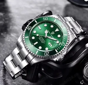 PAGANI DESIGN Ceramic Bezel Automatic Sapphire Glass Hulk Submariner 43 mm mecanism japonez Seiko NH - imagine 3
