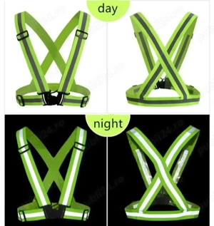 Bretele vesta reflectorizanta sport bicicleta one size reglabile - imagine 4
