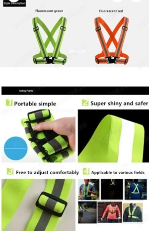 Bretele vesta reflectorizanta sport bicicleta one size reglabile - imagine 2