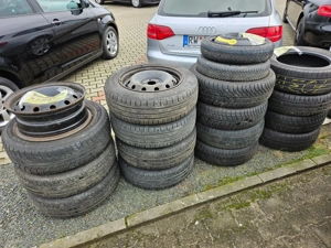 jante cu anvelope originale Renault Dacia 185/65/R15 m+S de iarna 4x100 stare foarte bună etc;