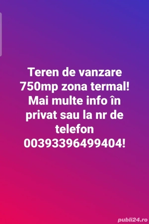 teren de vanzare la Deta zona termal