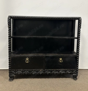 Mini Biblioteca Vintage din Lemn masiv; Vitrina; Raft; Etajera; Comoda