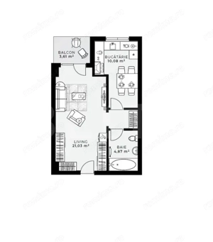 Apartament cu 1 camera, 38 mp, etaj intermediar – Zona Iulius Mall - imagine 8