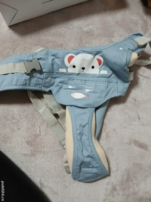 Ham bebe premergător ergonomic cu suport tip chilot detașabil - Albastru