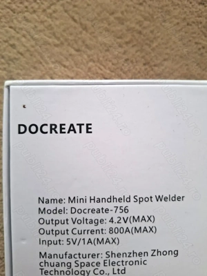 Aparat de sudura in puncte portabil manual pentru baterii cu 11 trepte - imagine 3