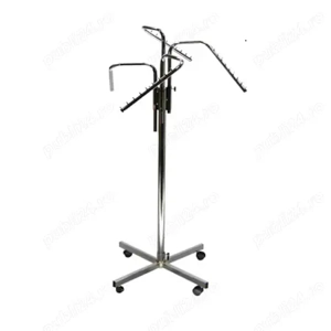 Stender suport umerase metal cromat cu 4 brate, reglabil pe inaltime, stanga-dreapta, cu roti