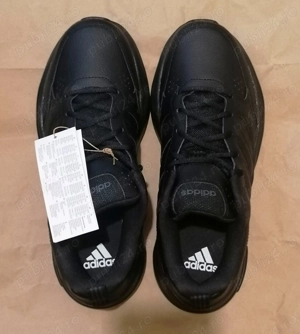 Vand o pereche de pantofi sport Adidas Sportswear,piele naturala,adibouncy,negri,42,noi,nepurtati!