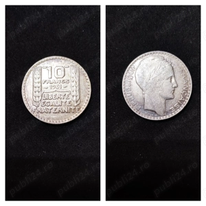 Moneda argint 10 Francs, FRANTA, 1931