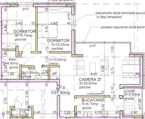 Apartament 3 camere, 2 bai, 92 mp, Zona Andrei Muresanu - imagine 2