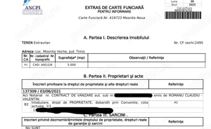 Teren 5000mp de PARCELAT Urban Village Mosnita Veche