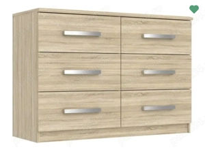 Comoda 6 sertare culoare stejar sonoma