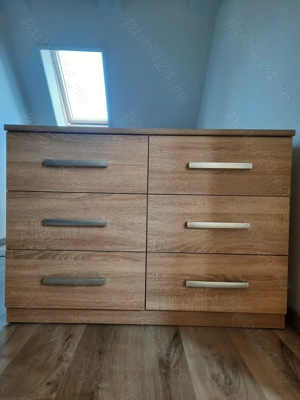 Comoda 6 sertare culoare stejar sonoma - imagine 5