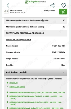 Demaror, electromotor, starter Bosch pentru Mercedes, VW, Ssangyong - imagine 5