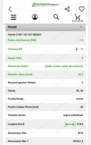 Demaror, electromotor, starter Bosch pentru Mercedes, VW, Ssangyong - imagine 7