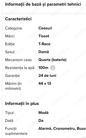 Ceas unisex Tissot T-Race    T081.420.17.017.00