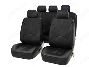 Set huse auto piele ecologica negru