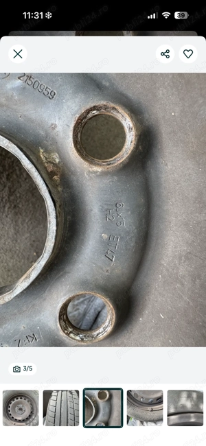 Vand set 4 jante cu anvelope vara Riken. Se pot vinde si 2 cate 2. Anvelope 195/65/15 jantele 5x112  - imagine 4