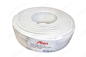 Cablu coaxial RG6 alb 48 0.12mm 1.02mm CCA 100m