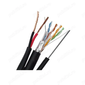 Cablu FTP Cat5e Alien 0.5mm+2 0.75mm CCA cu sufa 305m