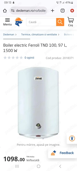 Boiler Digital Ferroli 100 litri 